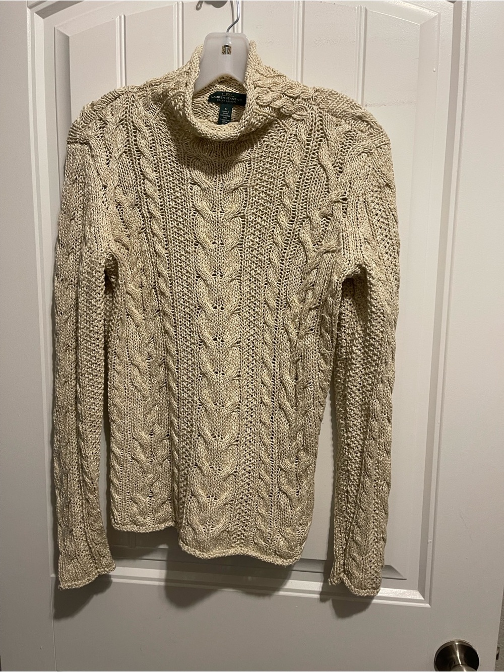 Lauren Ralph Lauren (green label) women’s Cable Knit Sweater - Cream medium